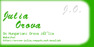 julia orova business card